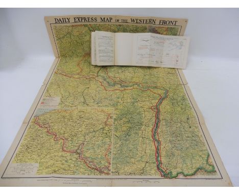 A Daily Express Map of the Western Front printed by George Philip &amp; Son Limited London, plus a single volume Manual of Ma