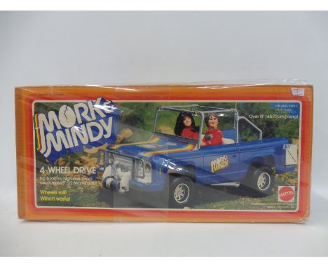 A boxed Mattel Mork and Mindy 4-wheel drive car, in excellent condition.