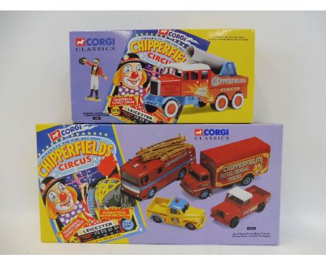 A boxed Corgi Classics Chipperfield's Circus Land Rover, Morris Minor Pickup, Thames Trader and AEC Fire Engine set no. 31703
