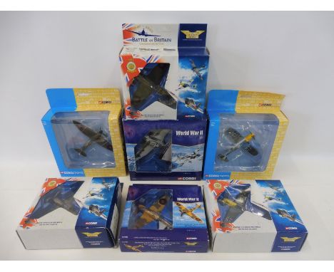 Three Corgi Aviation Archive 1/72 scale Battle of Britain 60th Anniversary models.