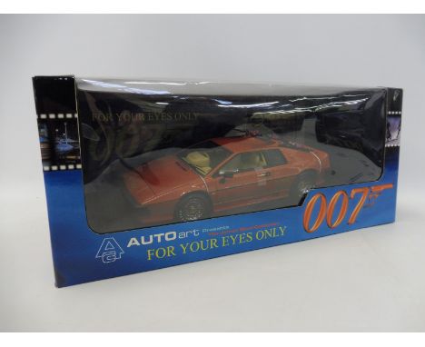 An AutoArt James Bond 007 Lotus Esprit Mk.II 1: 18 scale Turbo Essex model from the film 'For Your Eyes Only'. A highly detai