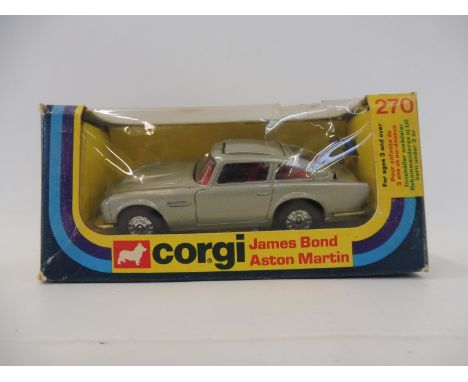 A 1977 Corgi 270 James Bond Aston Martin DB5. The model is in excellent condition, fully functional and with the original Jam