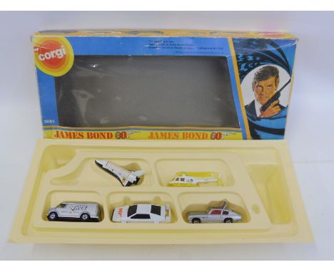 A Corgi Juniors James Bond 007 Playset 3082. The complete set of five, unplayed with Corgi Juniors released in 1979 as a rare