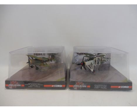 Two Corgi WWII Legends 1/72 scale models, a Gloster Gladiator Mk.II Sergeant Ron Walter 6th Squadron, RAF Libya 1941 and a Fa