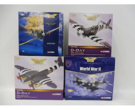 Four Corgi Aviation Archive 1/72 scale models to include a DH Mosquito 141  Squadron, a DH Mosquito FB 235 Squadron and two o