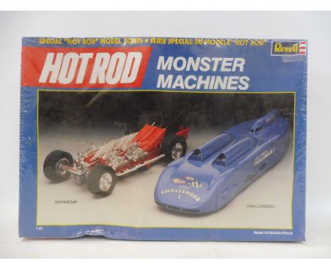 A boxed Revell Hot Rod Monster Machines 1/25 scale two model kit, comprising 'Showboat' and 'Challenger 1'.