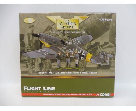 A boxed Corgi Aviation Archive 1/32 scale Flight Line Collection Messerschmitt BF109G6, includes three hand-painted figures, 