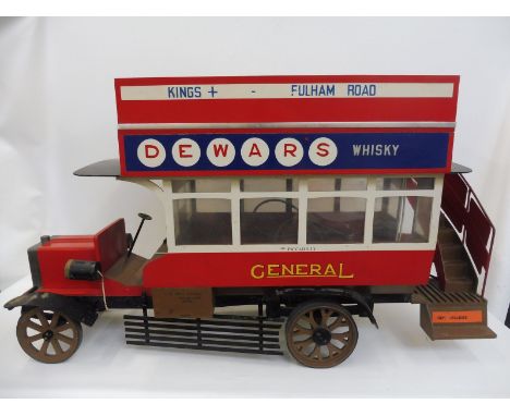 A well-detailed and large scale model of a circa 1912 London bus on which the replica used at Beaulieu Motor Museum to ferry 