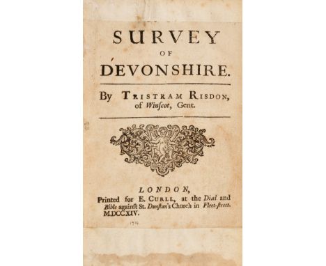 Devon.- Risdon (Tristram) [A Continuation of the] Survey of Devonshire, first edition, title trimmed, affecting text, and lai