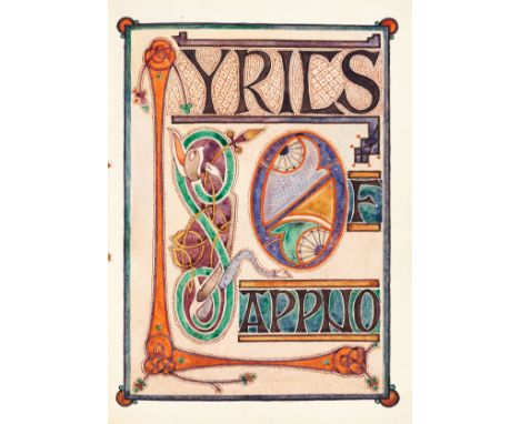 Calligraphic manuscript.- Friend  (A.P., art master at The Judd School, Tonbridge).- Sappho. Lyrics of Sappho, calligraphic m