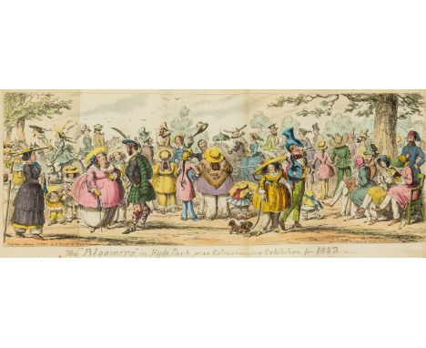 Cruikshank (George) The Comic Almanack for 1835 [-1853], 19 vol. [ a complete set ] in 9, first editions, 195 etched plates b