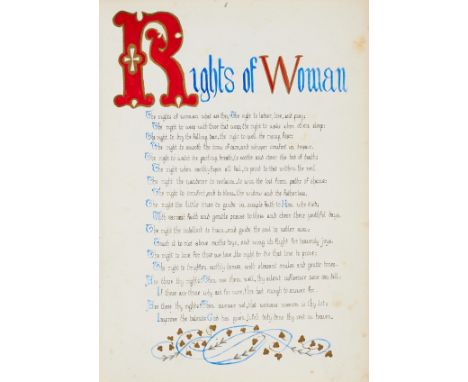 NO RESERVE Calligraphic manuscript.- Morison (Henrietta) [Poems], calligraphic manuscript with watercolour decoration, 115pp.