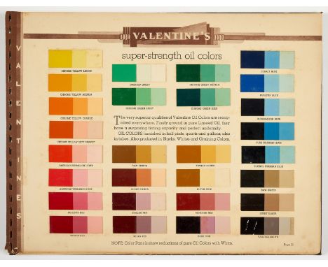 Trade Catalogues.- Valspar, New York. [Catalogue of Paints &amp; Varnishes], limited edition "counter book", 46pp., most with