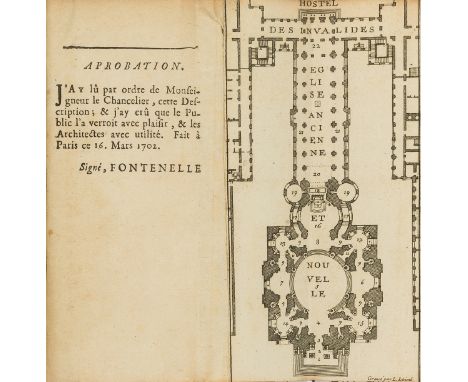 Architecture.- Félibien des Avaux (Jean-François) Description de la Nouvelle Eglise de l'Hostel Royal des Invalides, first ed