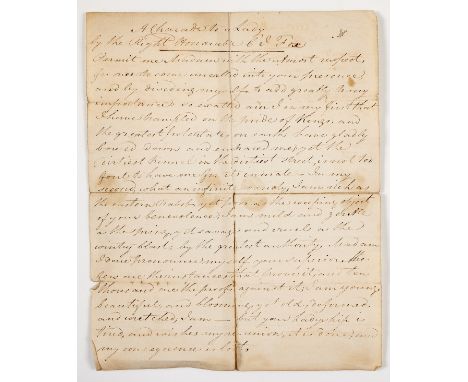 Poem.- Fox (Charles James, British Whig politician, 1749-1806) A Charade to a Lady, manuscript, 1p., folds, some staining, sm