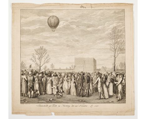 Ballooning.- Blanchard, François.- Küstner (A.W.) Blanchard 28te farth zu nurnberg den 12te November 1787, engraving, a good 