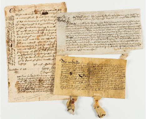 Documents.- Sutton Rentrowle for mart, manuscript, folds, slightly browned, 340 x 150mm., 1680; and a quantity of other docum