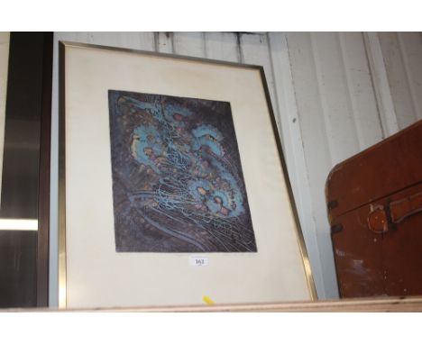 A Japanese wood block print dated 1969