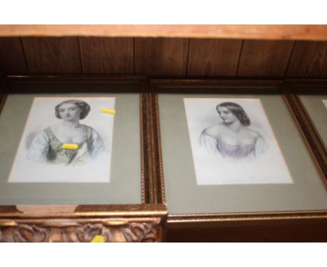 A set of four gilt framed portrait prints