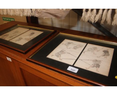 A pair of framed Japanese prints