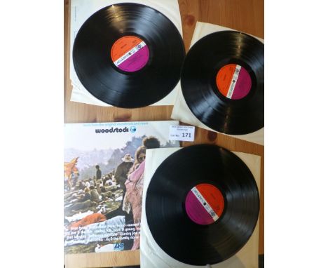 Records : Woodstock triple album original on plum/red Atlantic 2663 001 sleeves/vinyl both excellent vinyls look almost unpla