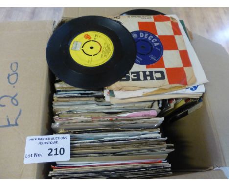 Records : Box of 185 singles all in good cond 1960's onward inc Rolling Stones