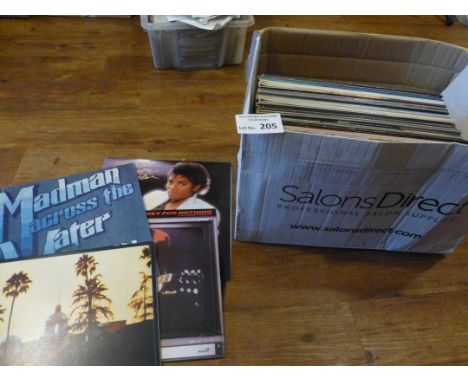 Records : Box of albums (few 12" included) inc Dire Straits, Elton John (23) Supertramp, Michael Jackson, Wings, Eagles - all