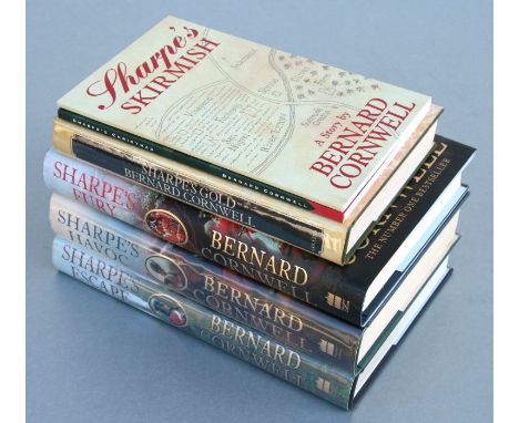 Cornwell (Bernard) -  Sharpe's Fury, Sharpe's Escape, Sharpe's Havoc, all signed by the author; together with Sharpe's Gold, 
