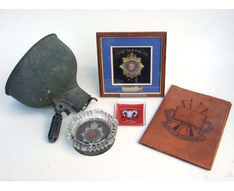 Assorted militaria including framed prints of the Duntroon Royal Military College 1980, Education Corps folder, Major T King 