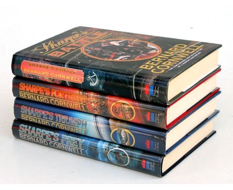 Cornwell (Bernard) - Sharpe's Triumph, Sharpe's Fortress, Sharpe's Battle and Sharpe's Prey, all signed by the author, all fi