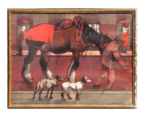 Charles Keeping (1924-1988 - Horse and Cart 1 - signed &amp; dated July 1956 lower right, coloured lithograph, framed &amp; g