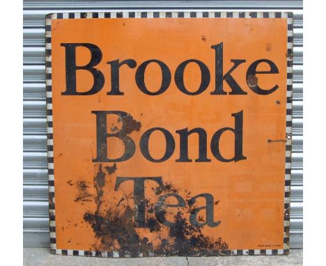 An original enamel advertising sign - Brooke Bond Tea - 102cms square.
