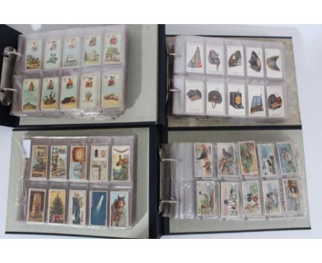 Cigarette cards - Three blue binders (Nos 7/8/9) and extra sleeves, containing a large selection of miscellaneous cards, in s