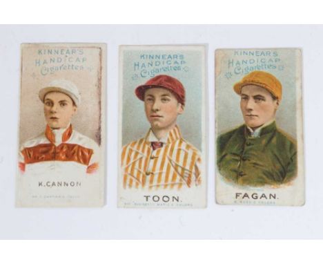 Cigarette cards - Kinnear Ltd 1898. Jockeys, a single card (With "Printed in England" and large space between jockey's and ow