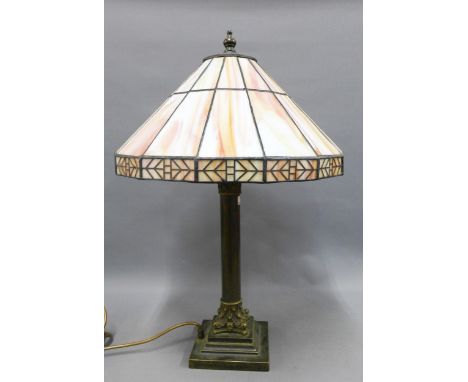 Tiffany style table lamp and shade 