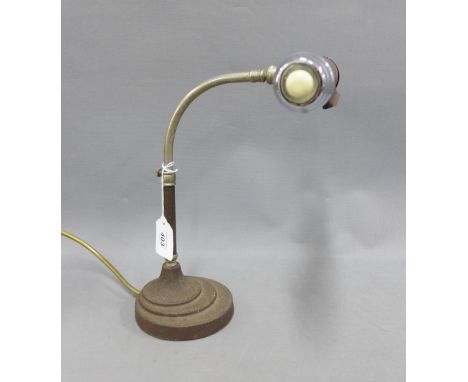 Early 20th century students style desk lamp, 29cm 