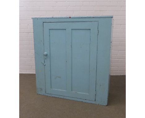 Vintage pale blue painted cupboard, 94 x 99 x 49cm 