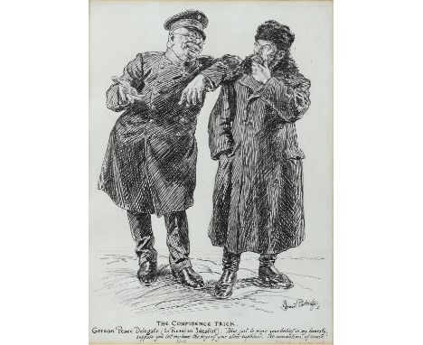 Bernard Partridge (British, 1861-1945), 'The Confidence Trick - German Peace Delegate (to Russian Idealist): "Now, just to pr