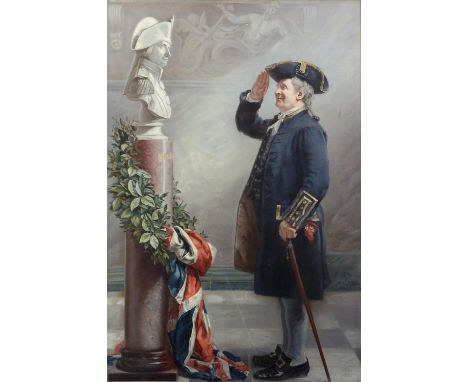 Pears Lithograph titled 'Saluting the Admiral', the original painting by Albert W. Holden, 71 x 47cm
