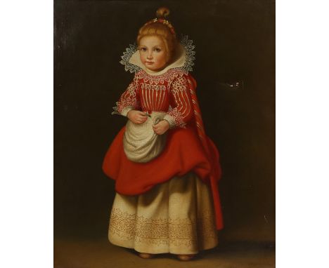 Geraldus van der Burgh (Dutch School, 20th century). Portrait of a young girl with cherries. Oil on canvas, signed lower righ