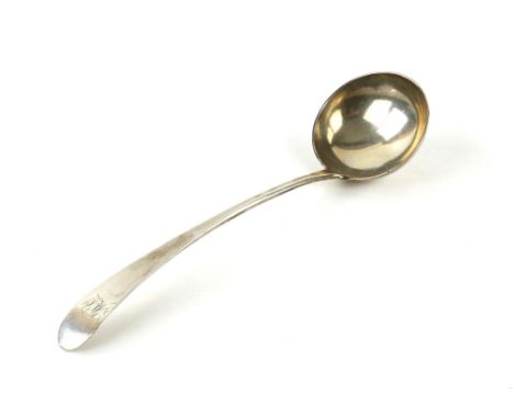 George III Scottish silver ladle by Patrick Robinson, Edinburgh 1789