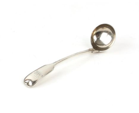 Georgian Scottish silver fiddle pattern sauce ladle, Glasgow 1823