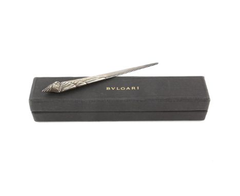 Bvlgari novelty sterling silver letter opener in the form of a Parrot in original box 