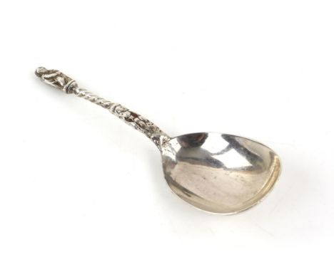 19th Century silver apostle handle caddy spoon by Henry Holland, London 1868