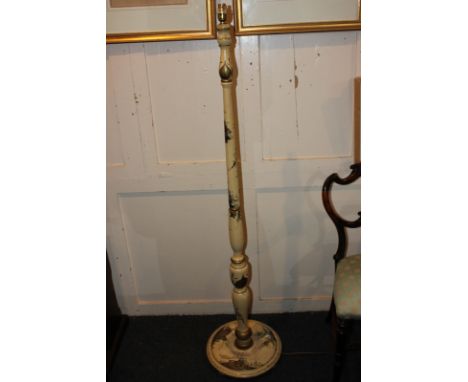 A Chinoiserie decorated 20th century standard lamp