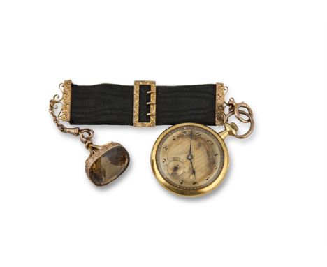 AN AMERICAN 18 CARAT GOLD OPEN FACE POCKET WATCH, by Gruen of Cincinnati, stamped chronometer movement with second hand integ