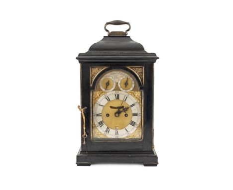 AN IMPORTANT 18TH CENTURY BRACKET CLOCK, by James Aickin of Cork, in an ebony and parcel-gilt case, with steel chapter rings,