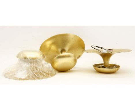 Three Vibia funnel mini ceiling lights, in a gold finish, 22cm in diameter