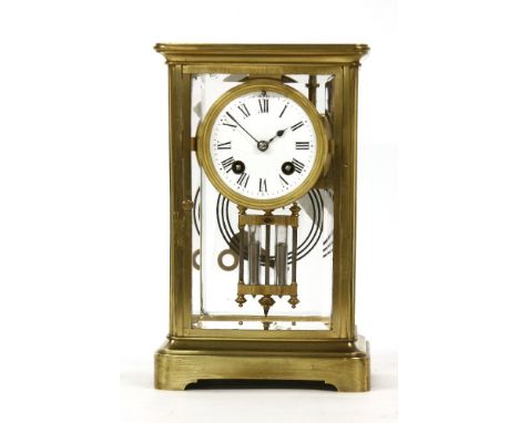 A late 19th Century brass regulator clock