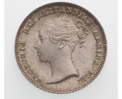 UNITED KINGDOM. Victoria, 1837-1901. Silver fourpence, 1838. Royal Mint. Young head of Queen Victoria facing left; VICTORIA D